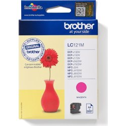 Brother LC121M blækpatron, rød, 300 sider