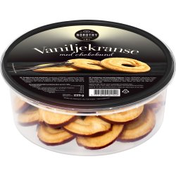 Nordthy Vaniljekranse m. Chokoladebund, 225g