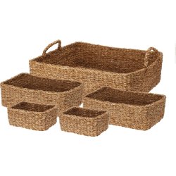 Kurvesæt, H15/13/9 cm, natur, 5 stk