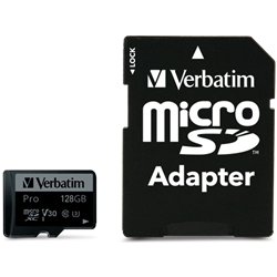Verbatim Micro SDXC Card PRO 128GB U3 med Adaptor