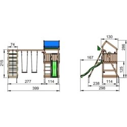 Jungle Gym Home 2.1 legetårn m/climb og rutsjebane