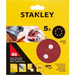 Stanley Slibeskive Ø125 mm, korn 60, 5 stk.