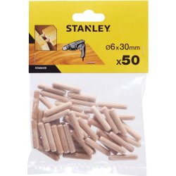 Stanley Trædyvler Ø6 mm, 30 mm, 50 stk.