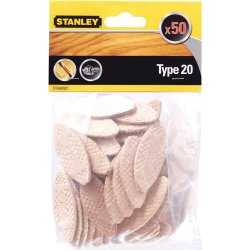 Stanley Træ fladdyvler/kiks, str. 20, 50 stk.