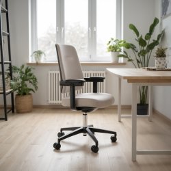 Milano kontorstol, m. armlæn, beige