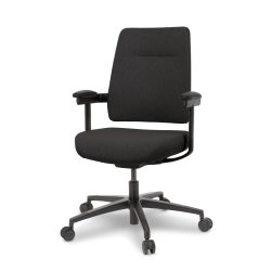 Milano kontorstol, m. armlæn, sort