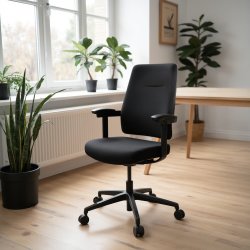 Milano kontorstol, m. armlæn, sort
