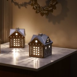 Kähler Gingerbread Ljuslykta Julstall H11,5 cm