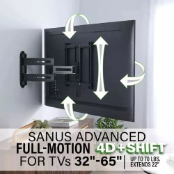 Sanus TV-ophæng 4D Max Vesa 400x400, sort