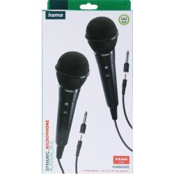 HAMA Mikrofon Karaoke Dynamisk Mono 2-Pak, Sort