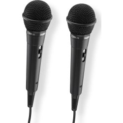 HAMA Mikrofon Karaoke Dynamisk Mono 2-Pak, Sort