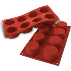 Silikomart Bageform cylinder 8 stk, Ø6cm, 9cl