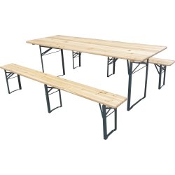 Festival bord-bænkesæt LUX, foldbart, 220x60cm FSC