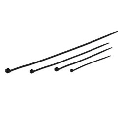 Kabelstrips - 100/150/200/300 mm, Sort, 100 stk.