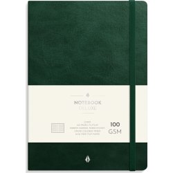 Burde Deluxe Notesbog, A5, linjeret, dark green