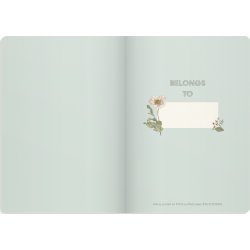 Burde Deluxe Notesbog, A5, linjeret, blue flower