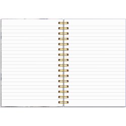 Burde Notesbog, A5, linjeret, lilac flowers