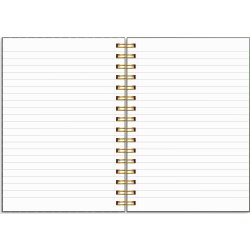 Burde Notesbog, A5, linjeret, green pattern