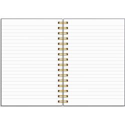 Burde Notesbog, A5, linjeret, black flower