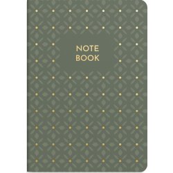 Burde Noteshæfte, 14x21 cm, 2-pk, green & pattern
