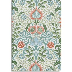 Burde Noteshæfte, 14x21 cm, 2-pk, blue & flower