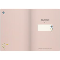 Burde Deluxe Notesbog, A5, linjeret, pink meadow