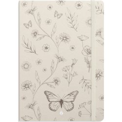 Burde Deluxe Notesbog, A5, linjeret, butterfly