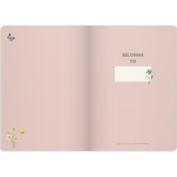 Burde Deluxe Notesbog, B5, linjeret, pink meadow