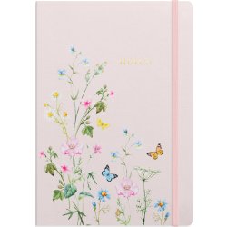 Burde Deluxe Notesbog, B5, linjeret, pink meadow