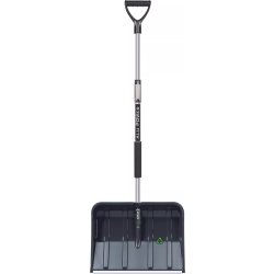 Sneskovl m/teleskop, H122-160 cm, alu, sort