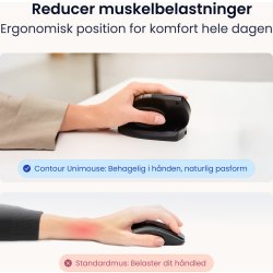 Contour Unimouse, venstre hånd, trådløs