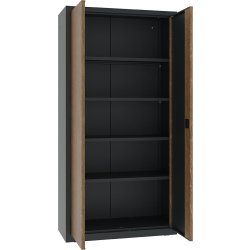 Opbevaringsskab 1990x1000x435 mm, antracit/bøg