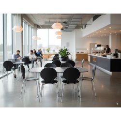 Comfort kantinebord sort, m. udtræk