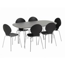 Comfort matsalsbord svart, med utdrag