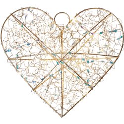 Sirius Lily Hjerte M. LED, H30cm, guld