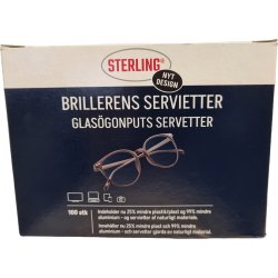 Sterling Brillerens Renseservietter, 100 stk.