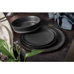Aida RAW Suppetallerken, Ø19,4cm, titanium sort