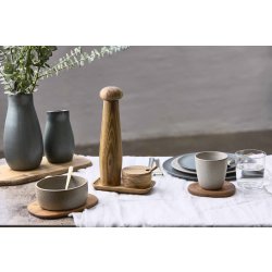 Aida RAW Peberkværn m. Bakke & Saltkar, 28cm, Teak
