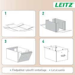 Leitz Puro Boks m. låg | M lav | Blå | 2 stk.
