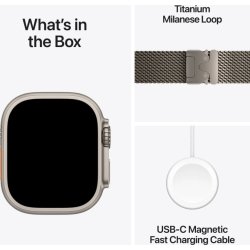 Apple Watch Ultra 3 (GPS+4G) 49mm, natur titan, S