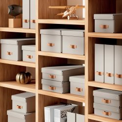 Leitz Puro Boks m. låg | S | Beige | 2 stk.