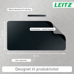 Leitz Skriveunderlag | 36x70 cm | Sort