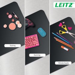Leitz Skriveunderlag | 36x70 cm | Sort