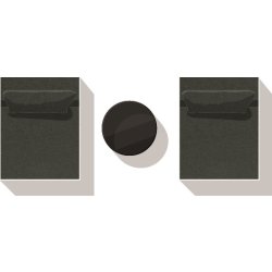 Fondi modulsofa, pufmodul, grøn, 1 stk