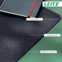 Leitz Skriveunderlag | Filt | 36x70 cm | Mørkegrå