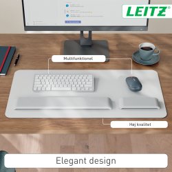 Leitz Skriveunderlag | Læder | 36x70 cm | Lysegrå