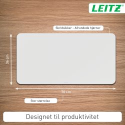 Leitz Skriveunderlag | Læder | 36x70 cm | Lysegrå