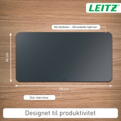 Leitz Skriveunderlag | Læder | 36x70 cm | Mørkegrå