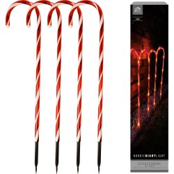 Julestokke 4stk, m/24 LED, m/timer, H78cm