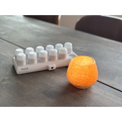 Securit® LUNA orange glasstage m/hvid LED, 12 stk